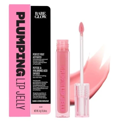 Immagine di Babe Original Glow Plumping Lip Jelly Lucidalabbra per labbra piene e spesse Idratante lenitivo Trasparente, Blush