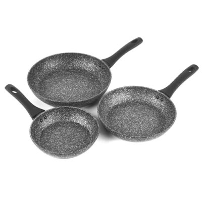 Immagine di Salter COMBO 8207A Megastone Set di padelle antiaderenti, 3 pezzi, 20/24/28 cm, in alluminio forgiato, lavabili lavastoviglie e utensili metallo, utilizzare poco o nessun olio per pasti più