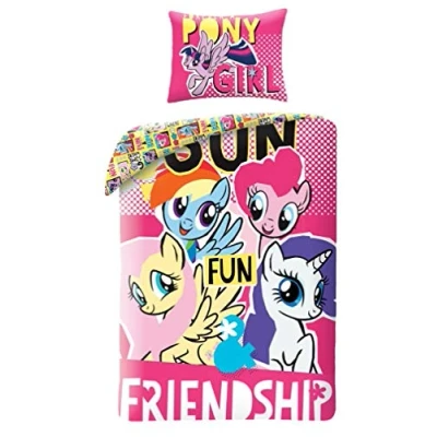 Immagine di Halantex MLP2003BL Set Letto My Little Pony Friendship Amicizia con Sacca Reversibile Copripiumino e Federa Multicolore 100% Cotone 140x200centimetri + 70x90cm