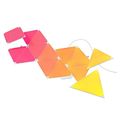 Immagine di Nanoleaf Shapes Triangle Starter Kit, 15 Triangoli Luminosi Led RGBW Smart,Applique da Parete Interno Modulari, Luci 16M Colori WiFi, Funziona con Alexa, Sincronia Musica e Monitor
