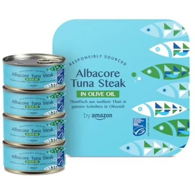 Immagine di by Amazon MSC Tonno Bianco Intero All&#039;olio D&#039;oliva, 4x160g