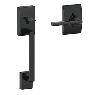 Immagine di Schlage FE285 CEN 622 LAT Century Front Entry Handleset con leva Latitude, Mezza impugnatura inferiore, Nero opaco