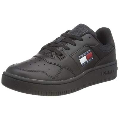 Immagine di Tommy Jeans TJW Retro Basket ESS Sneakers basse, Donna, Taglia: 37, Triple black Pelle e tessuto