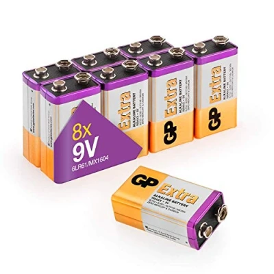 Immagine di 9V Set da 8 Batterie GP Extra Pile Alcaline 9 Volt/Transistor Lunga Durata