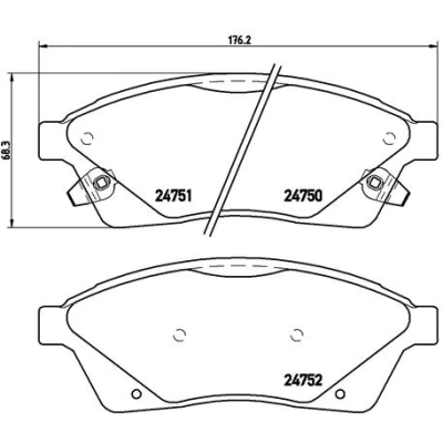 Immagine di BREMBO P 09 010 Kit pastiglie freno con segnalatore acustico usura senza accessori CADILLAC: SRX