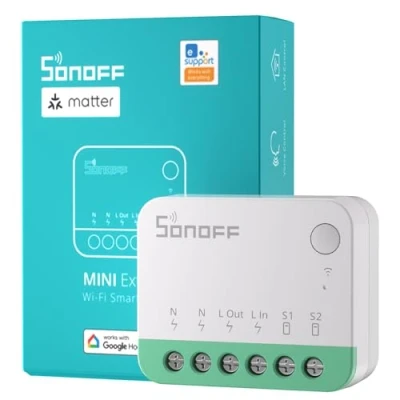 Immagine di SONOFF Matter Interruttore intelligente, mini modulo Wifi fai da te, supporto Alexa, Google Home, 1 PACK, nessun cavo richiesto