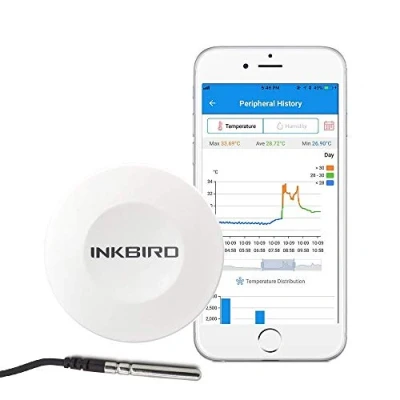 Immagine di Inkbird IBS TH1 Plus Bluetooth Termometro e Igrometro Wireless per iOS Android, Termoigrometro Digitale Misura la Temperatura l&#039;Umidità Interni