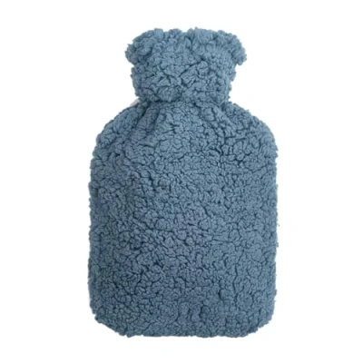 Immagine di Borsa dell&#039;acqua calda de caucho natural 2 litros con funda felpa forro extra y cremallera, bolsa agua caliente Certificado BS1970:2012 (Grigio blu)