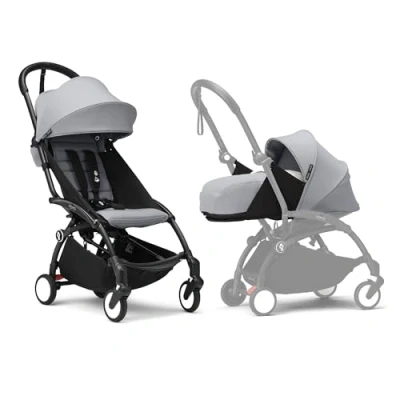 Immagine di Stokke YOYO Black Frame with 6+ Color Pack (Stone) and Newborn