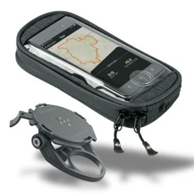 Immagine di SKS GERMANY COMPIT/STEM &amp; COM/SMARTBAG 11856 Supporto per smartphone bicicletta (supporto regolabile ad angolo, custodia impermeabile cellulare), colore: Nero