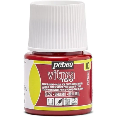 Immagine di PEBEO Vernice Trasparente per Vetro Vitrea 160C Arancione Paprika 45 ML