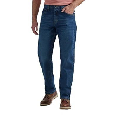 Immagine di Wrangler Authentics Jeans da Uomo con vestibilità Comoda e Grande, Flex Scuro, W44 / L32