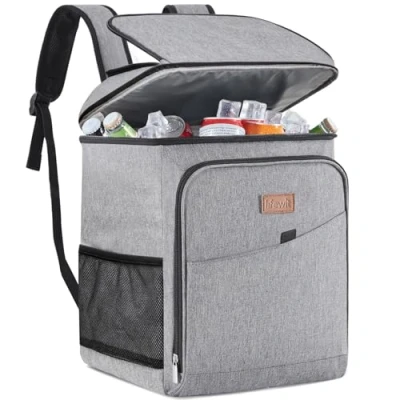 Immagine di Lifewit Zaino Termico 26L (34 Lattine), Borsa Frigo Grande, porta Pranzo Ufficio per Uomini Donne, Zaini da Picnic Portatile Spiaggia/Barbecue/Campeggio/Viaggi, Grigio