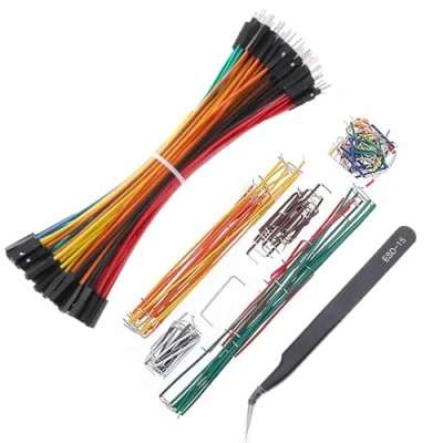Immagine di Bestlus Breadboard Jumper Wires 20AWG più 140 pezzi di forma a U preformati e assortiti kit fili collegamento pinzette ESD, M/F 0.1&#039;&#039; Head Cable Kits per Arduino (6&quot; / MF)