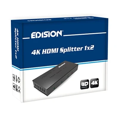 Immagine di Edision 4 K HDMI Splitter 1 X 2 distributore Ultra HD 2160p Full 1080P HDCP e CEC 3d Ready