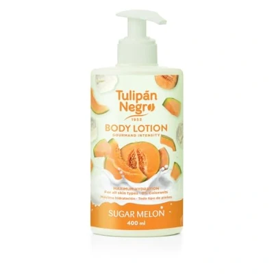 Immagine di Tulipano Nero Lozione Corpo con dosatore Sugar Melon, massima idratazione 400 ml, intensamente profumato e per tutti i tipi di pelle