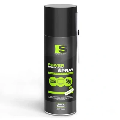 Immagine di 1 spray ad aria compressa da 400 ml/detergente compressa: con estensione 10 cm dalla lattina Air Duster pulizia di tastiera, PC/computer, PS5, Xbox,