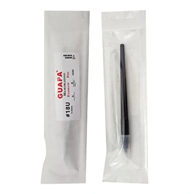 Immagine di 20 pz Nero Penne Monouso Microblading 18U 0.18mmm Manuale Penna Usa E Getta Del Tatuaggio Sopracciglio Aghi Con Per Il Trucco Permanente (20 pcs 0.18mm)