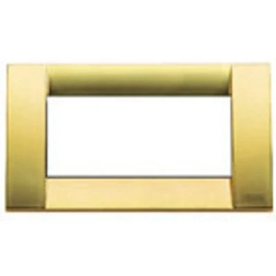 Immagine di Vimar Serie Idea Placca Classica 4 Moduli Metallo Oro Opaco