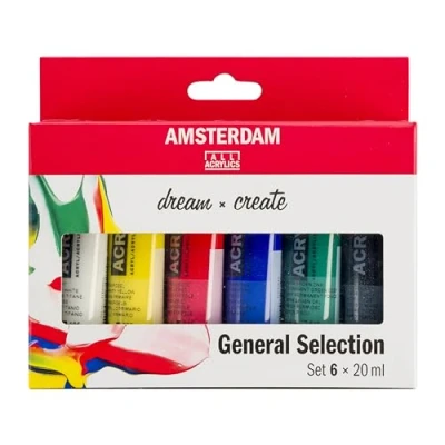 Immagine di Amsterdam Standard Series Set di Pittura Acrilica per Principianti Miscelazione dei Colori (6 x 20 ml) Base