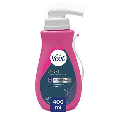 Immagine di Veet Expert Crema Depilatoria Donna per Corpo e Gambe, con Mateca di Karité, 400 ml