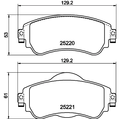 Immagine di HELLA 8DB 355 015 931 Kit pastiglie freno Non predisposto per contatto segnalazione usura con bulloni pinza CITROËN: C4 II Hatchback