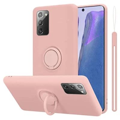 Immagine di Cadorabo Custodia compatibile con Samsung Galaxy NOTE 20 in LIQUID ROSA per Cellulare Silicone TPU Flessibile Anello Paraurti Cover Posteriore Ultra Sottile