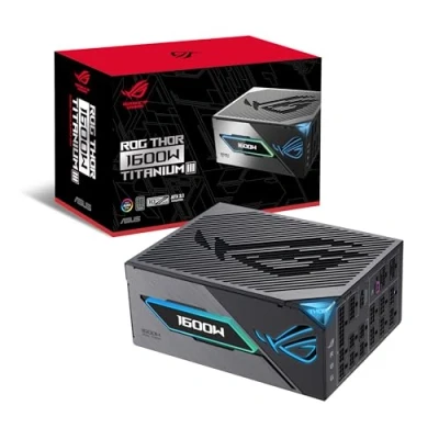 Immagine di ASUS ROG Thor 1600W Titanium III Gaming Alimentatore (GaN MOSFET, Aura Sync RGB, ATX 3.1 compatibile, PCIe 5.0 Ready, display magnetico OLED, 80+ e certificazione Cybenetics Lambda A+