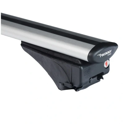 Immagine di Twinny Load 2166 Set Barra Portapacchi Universale Alluminio Fly Bar 124 cm per Auto con Barre longitudinali Aperte e Chiuse, Argento