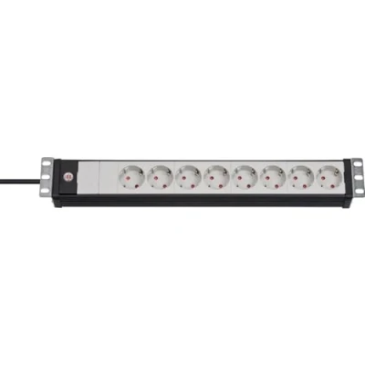 Immagine di Brennenstuhl 1156057028 Multipresa per rack 19 8 scomparti Nero, Bianco Schuko 1 pz.
