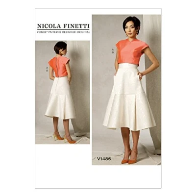 Immagine di Vogue Patterns 1486 A5 Taglie 6 14 Misses Top e Gonna