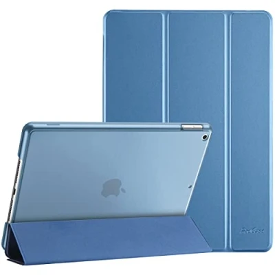 Immagine di Procase Cover per iPad 9 2021/8 2020/7 2019/iPad 10.2 Custodia[A2602 A2603 A2604 A2605 A2270 A2428 A2429 A2430 A2197 A2198 A2200], Smart Sottile Leggero Traslucida Smerigliata Blu