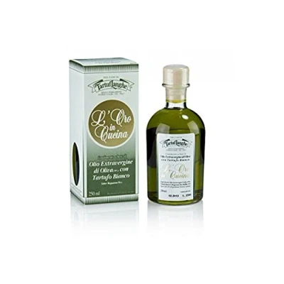 Immagine di Tartuflanghe ORO in CUCINA: OLIO EXTRAV.d&#039;OLIVA con TARTUFO BIANCO fette (Tuber magnatum Pico) 250ml