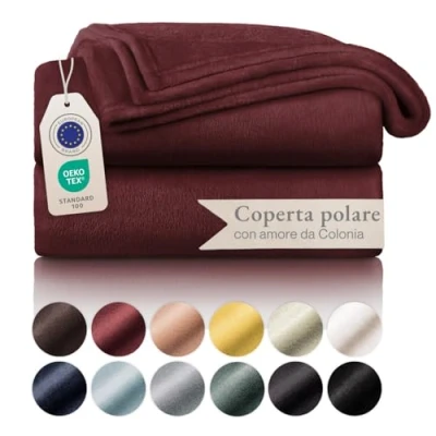 Immagine di Blumtal coperta Pile 270x230cm plaid divano super morbida certificata OKEO Tex per invernale coperte in pail matrimoniale il rosso