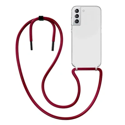 Immagine di MyGadget Cover per Samsung Galaxy S21 FE Custodia con Corda Case Cordino Trasparente Antiurto Laccio Tracolla Practical Stylish Bordeaux