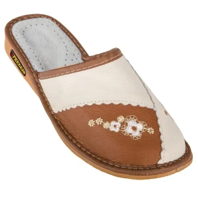 Immagine di APREGGIO Pantofole Donna Pelle Comode da con Suola in Gomma Scarpe Pratici
