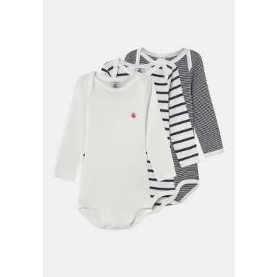 Immagine di Petit Bateau 3 PACK Unisex Body per bambini, Taglia: 86, White/dark blue