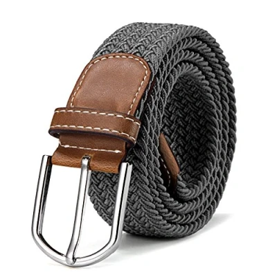 Immagine di Cintura in tessuto elasticizzato da donna e uomo lunghezza 100 a 130 cm intrecciata grigio
