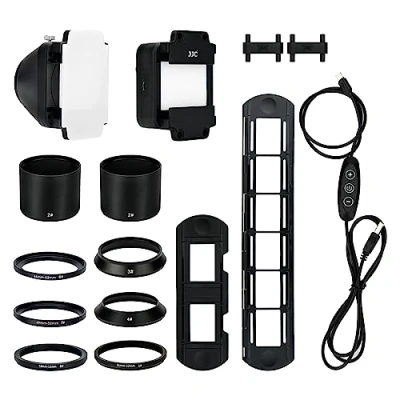 Immagine di JJC Scanner per Pellicole Negative da 35mm, Adattatore La Digitalizzazione Di con Set Luci a LED, Supporto Diapositive e Copia Negativa. Accessori