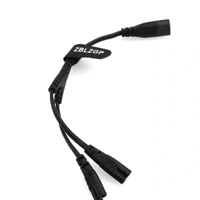 Immagine di ZBLZGP IEC figura 8 maschio a 2 femmina cavo di alimentazione splitter IEC320 C8 2X C7 Y AC 1 in Out per scrivania laptop PS4 lampade LCD