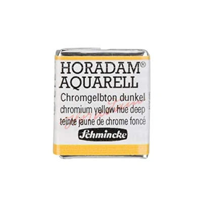 Immagine di Schmincke HORADAM® AQUARELL accuarelles per artisti, 213 giallo scuro cromo, 14 044, 1/2 godet