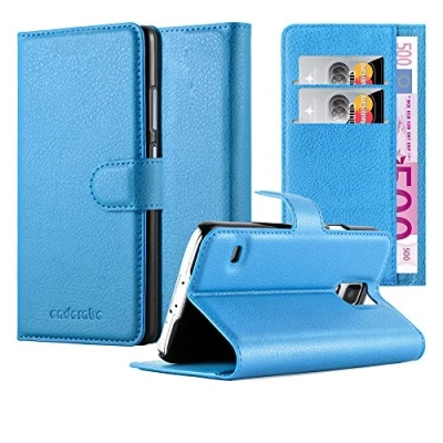 Immagine di Cadorabo Custodia Libro per Samsung Galaxy S5 / Neo in Celeste Blu con Vani di Carte, Funzione Stand e Chiusura Magnetica Portafoglio Cover Case Wallet Book Etui Protezione