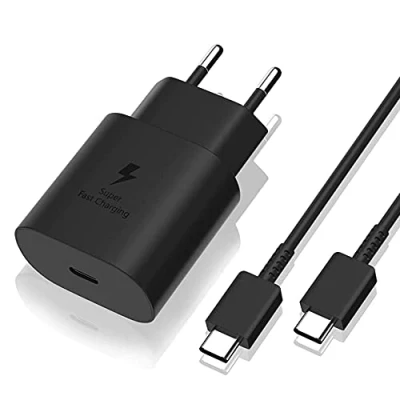 Immagine di Caricatore 25W + Cavo compatibile con Samsung S24/S23 FE/A25/A54/A34/A14/S23/S22/S22 PLUS/Zflip 6/Zfold 6/Zflip 5/Zfold 5/Z Flip 4/Z Fold 4/S21 FE/S21/S21 PLUS/S20 FE/S20/A53/A52