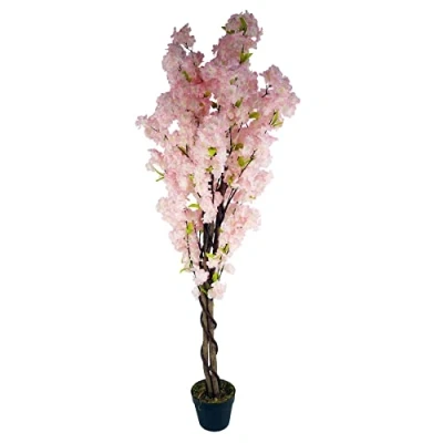 Immagine di Leaf Design UK Albero di fiori artificiali, realistico, rosa, 150 cm