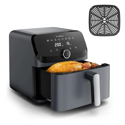 Immagine di Moulinex Easy Fry Mega, Friggitrice ad Aria Versatile 7,5L/2kg per 8 Persone, 1700 2020W, Capacità Extra Large, 9 Programmi di Cottura, Esperienza Personalizzata con My Moulinex, EZ855B