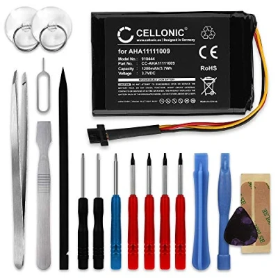 Immagine di CELLONIC® Batteria AHA11111009 FLB0813007089 VFAS Compatibile con navigatore Tomtom Start 62 Go 60 600 One XL Ricambio 1200mAh + Set di Strumenti 17pz, Sostituzione, pila, accu