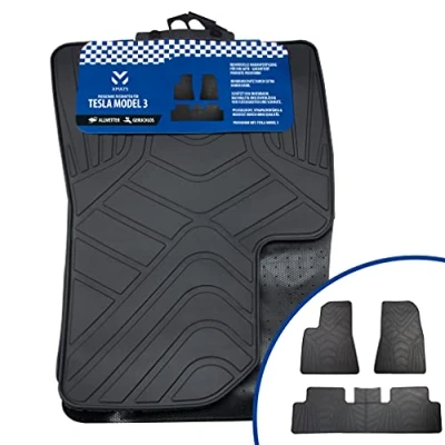 Immagine di XMATS tappetini in gomma premium per Tesla Model 3 2017 2024 Set di design su misura