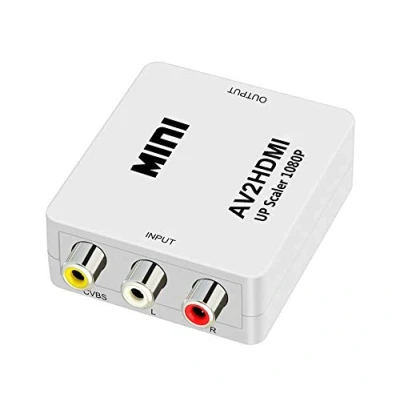 Immagine di QGECEN Convertitore da RCA a HDMI, Adattatore Supporta PAL/NTSC con USB Cavo per PS2 Wii Xbox Gamecube N64 SNES VHS DVD
