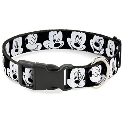Immagine di Buckle Down Mickey Mouse Expressions Close up, 700146028387, Collare per cani, M Fits 11 17 Inch (1.0 WIDE), Nero/Bianco