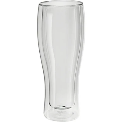 Immagine di Zwilling 39500 214 Set di 2 bicchieri da birra a doppia parete, 410 ml, resistenti al calore, struttura